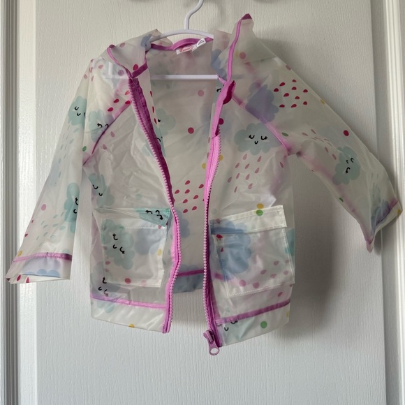 Wonder Nation Transparent Raincoat with Pink Trim - Picture 1 of 5